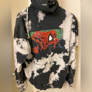 Grizzly Tie-Dye Black And White Spider-Man Hoodie